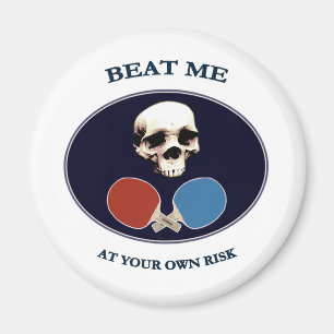 Pirate Skull Beat Me Ping Pong Magnet