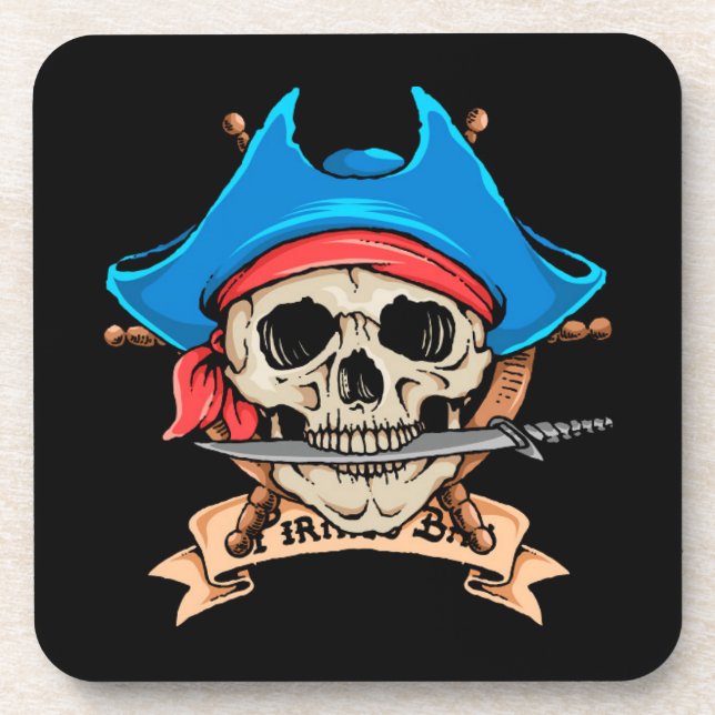 Pirate Skull Biting Knife Coaster (Front)