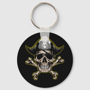 Pirate Skull Captain Cross Bones Key Ring