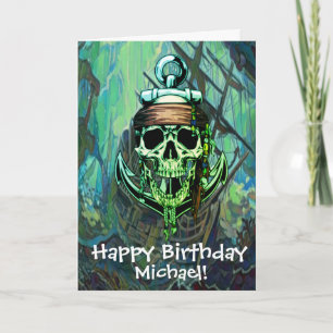 Pirate Skull Captain Ghost Ship Card