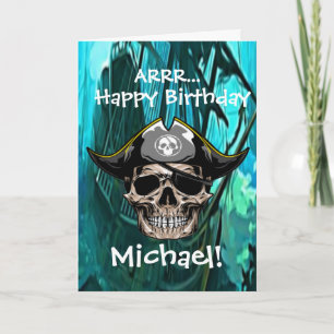 Pirate Skull Captain Jack Card