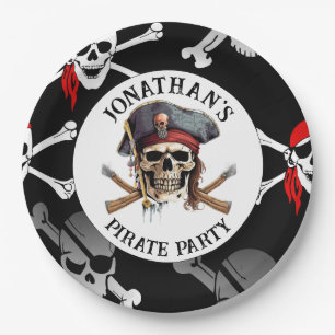 PIRATE skull CAPTAIN Paper Plate