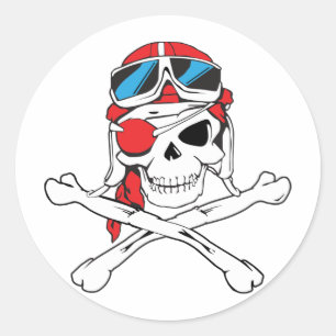 Pirate Skull Classic Round Sticker