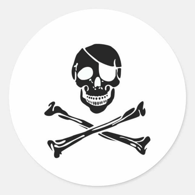 Pirate Skull Classic Round Sticker (Front)
