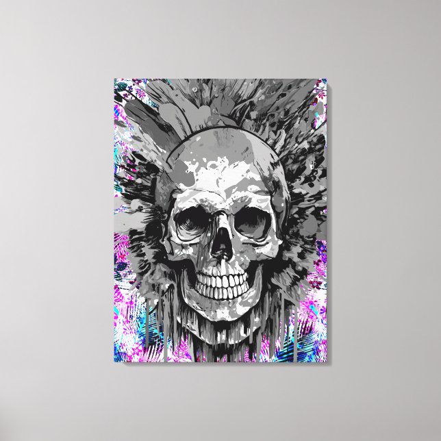 Pirate Skull - Colourful Skull Canvas Print (Front)