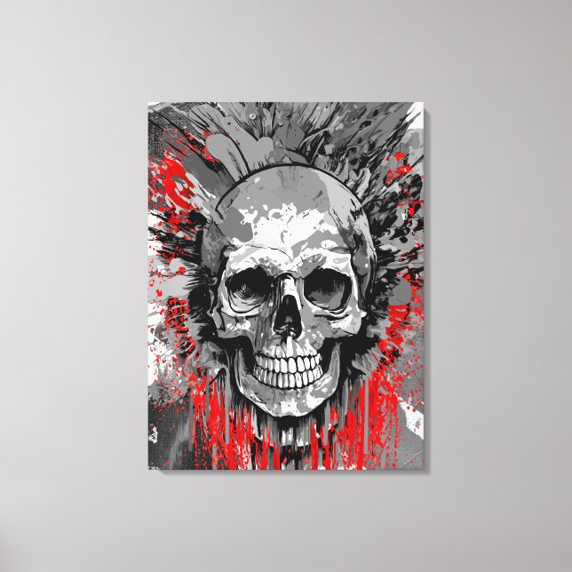 Pirate Skull - Colourful Skull Canvas Print (Front)