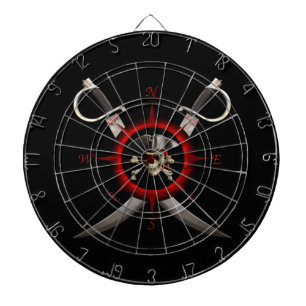 Pirate Skull Compass Rose Dartboard