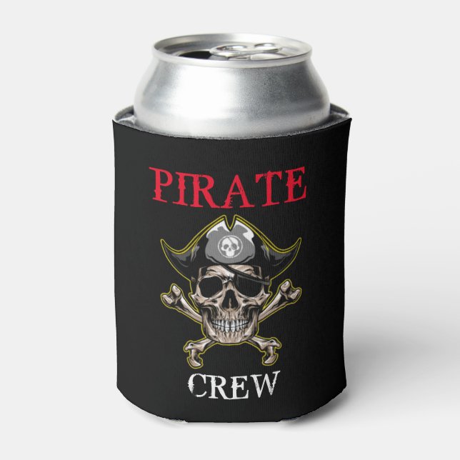PIRATE SKULL CREW BONES CAN COOLER (Can Front)