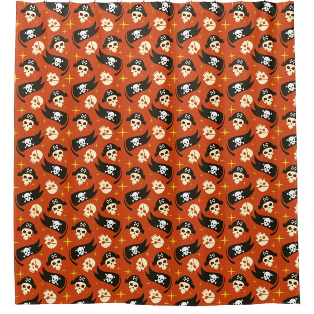 Pirate Skull & Cross Bones Shower Curtain (Front)
