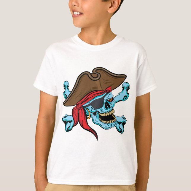 Pirate Skull & Crossbones-01 T-Shirt (Front)