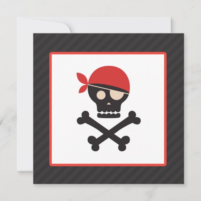 Pirate Skull Crossbones Baby Shower Invitation (Front)