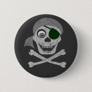 Pirate Skull & Crossbones Buttons