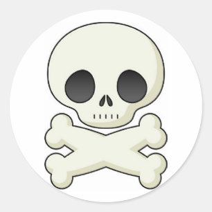 Pirate Skull & Crossbones Classic Round Sticker