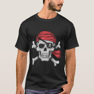  Pirate Skull Crossbones Halloween Costume Men Boy T-Shirt