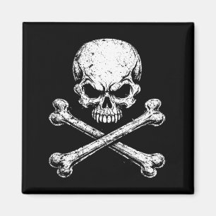 Pirate skull crossbones halloween jolly roger magnet