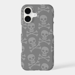 Pirate Skull Crossbones Pattern Grey