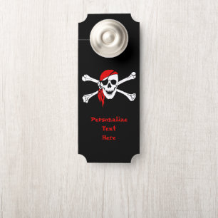 Pirate Skull & Crossbones Personalised Room Door Hanger