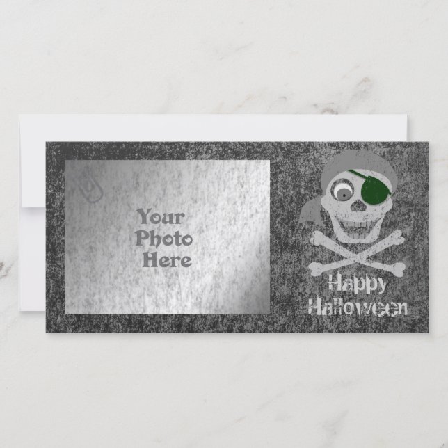 Pirate Skull & Crossbones Photo Card (Front)