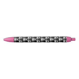 Pirate Skull Design Black Ink Pen