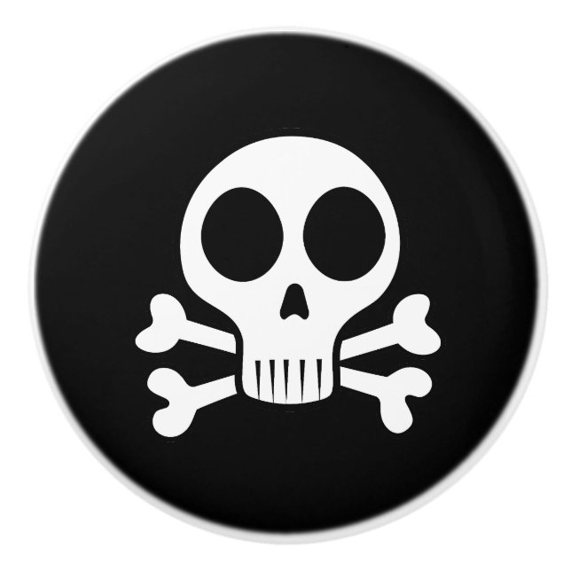 Pirate Skull Design Ceramic Knob (Front)