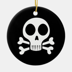 Pirate Skull Design Ceramic Tree Decoration