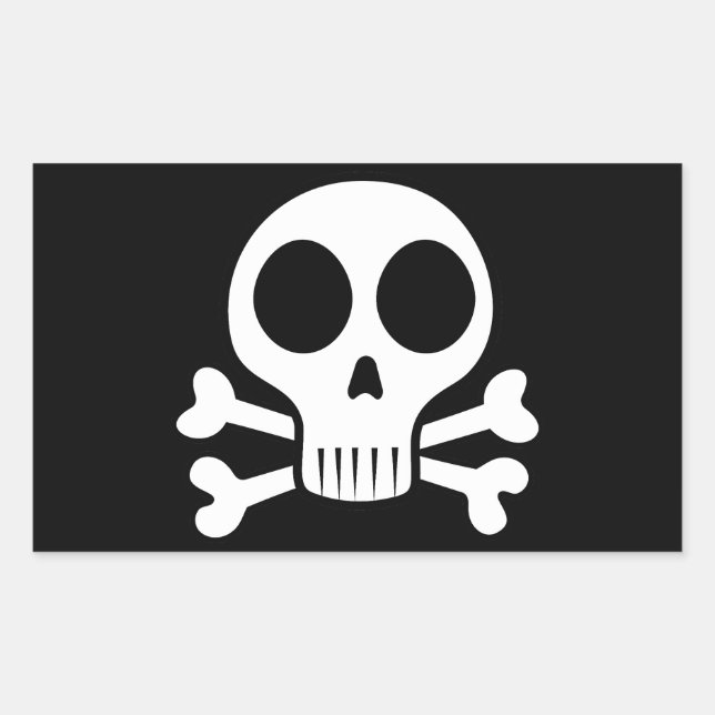 Pirate Skull Design Rectangular Sticker (Front)