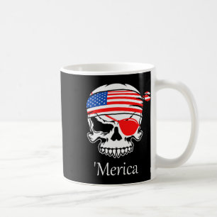 Pirate Skull Flag July 4th Independence Day Merica Coffee Mug