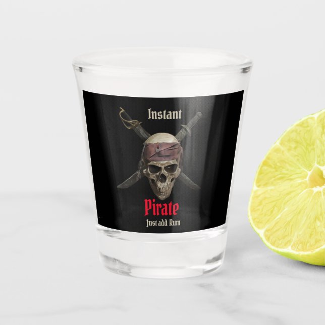 Pirate Skull flask Shot Glass (Front)