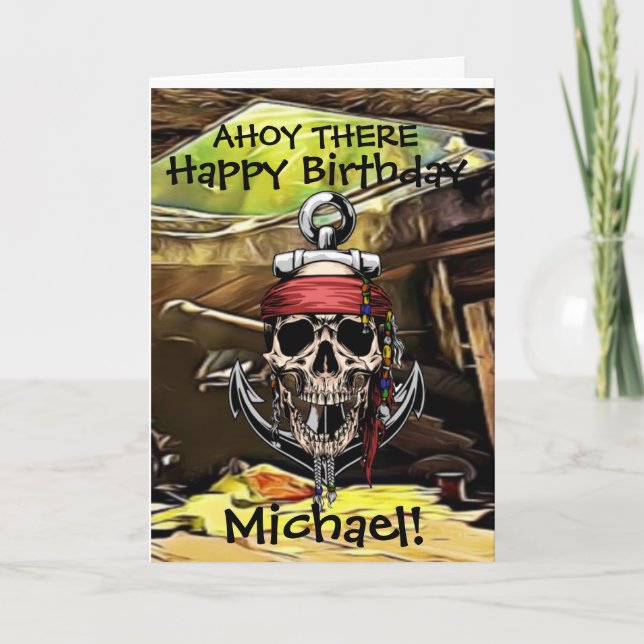 Pirate Skull Ghost Ship cannon Card (Front)