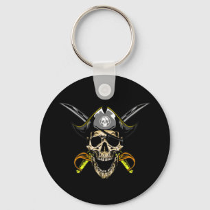 Pirate Skull Ghost Ship Smuggler Keychain