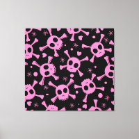 Pirate Skull: Girlish Hearts Pattern