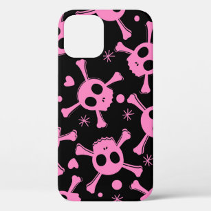 Pirate Skull: Girlish Hearts Pattern Case-Mate iPhone Case
