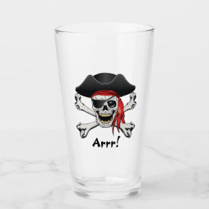 Pirate Skull Glass