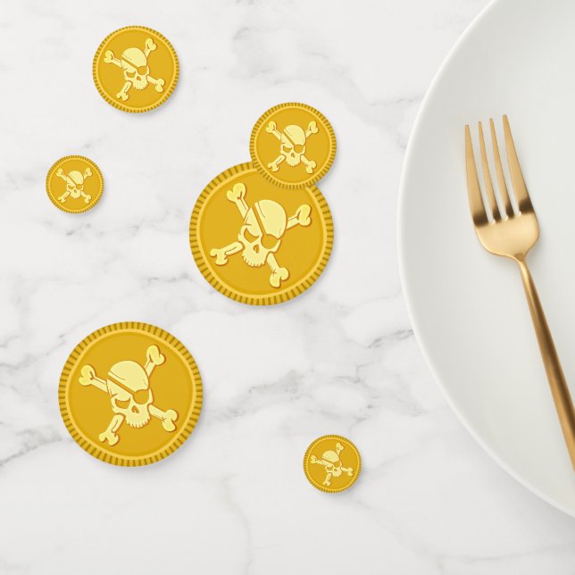 Pirate Skull Gold Coin Treasure Dubloons Confetti (Group)