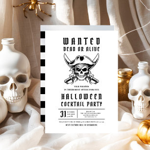 Pirate Skull Halloween Cocktail Party  Invitation