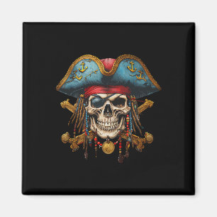 Pirate Skull Halloween Costume Men Women Boys Girl Magnet