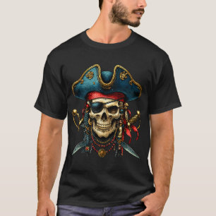 Pirate Skull Halloween Costume Men Women Boys Girl T-Shirt
