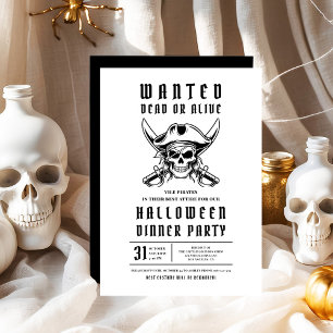 Pirate Skull Halloween Dinner Party  Invitation