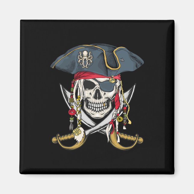 Pirate Skull Halloween Little Boys Girls Kids Teen Magnet (Front)