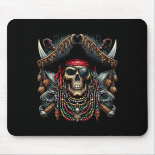 Pirate Skull Halloween Mouse Mat