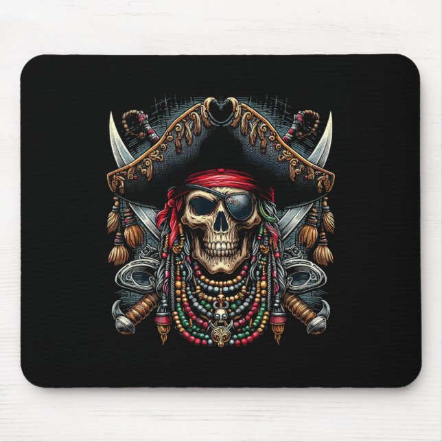 Pirate Skull Halloween  Mouse Mat (Front)