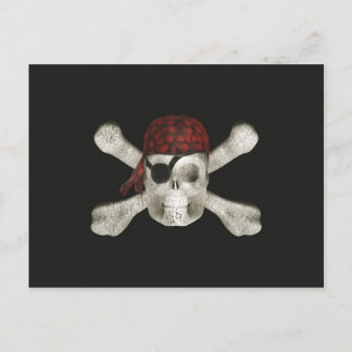 Pirate Skull - Halloween Postcard