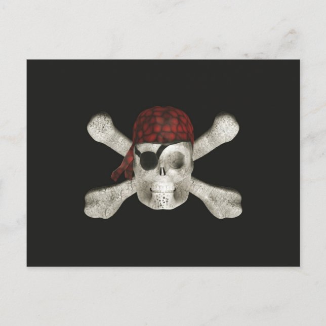 Pirate Skull - Halloween Postcard (Front)