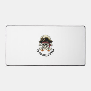 Pirate Skull Halloween Vintage Engraving White Shi Desk Mat