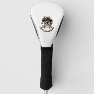 Pirate Skull Halloween Vintage Engraving White Shi Golf Head Cover