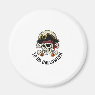 Pirate Skull Halloween Vintage Engraving White Shi Magnet