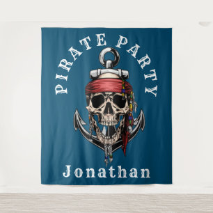 Pirate Skull Hearties backdrop Tapestry