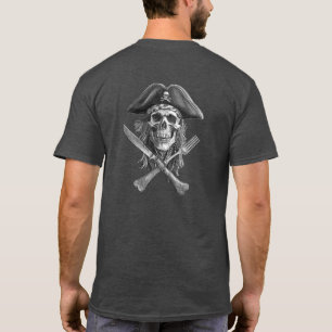 Pirate Skull in Black and White for Buffaneers T-Shirt