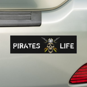 Pirate SKULL Legend Black  Bumper Sticker