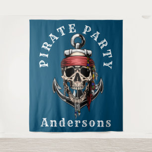 Pirate Skull Loot Backdrop Tapestry